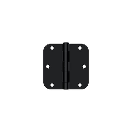 Deltana 3-1/2 x 3-1/2 x 5/8 Radius Hinge; Heavy Duty; Paint Black Finish S35R5N1B